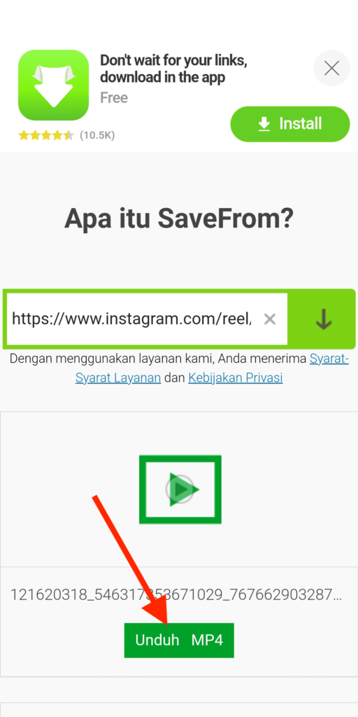 download reels instagram savefrom android